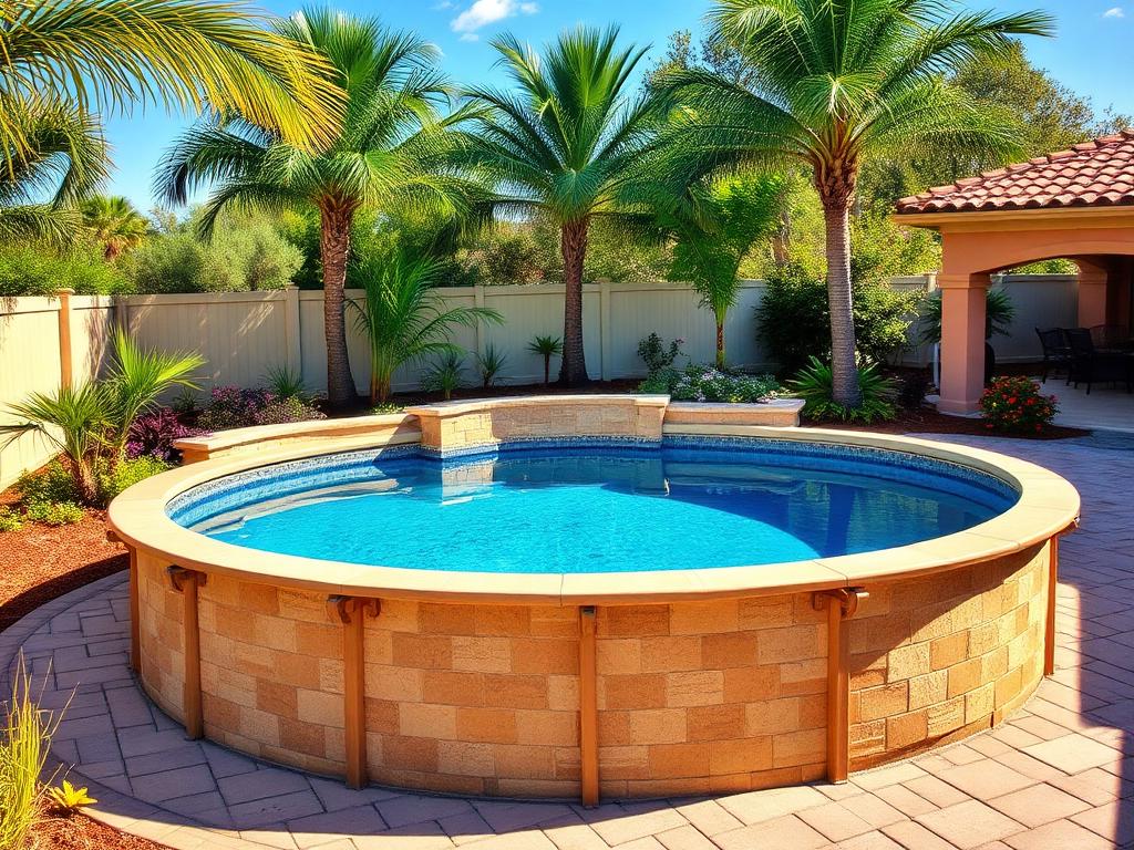 21' Round Zenith with 52" Tuscany Wall